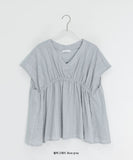 Loerin Shirred Cap Sleeve Blouse