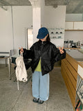 Core Pocket Two-Way Over Leather Jacket