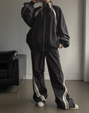 Stung Leather Track Balloon Zip-Up