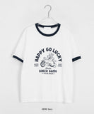 Delsha printing color matching ringer short sleeve tee