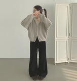 Corduroy Brushed Semi Bootcut Banding Pants