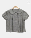 Puren Double-Button Short-Sleeve Blouse