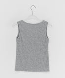 Toara Ribbed Diagonal Cut V-neck Sleeveless