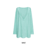 Awning Deep V-Neck Long Sleeve
