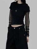 Mesh shirring round tee