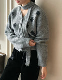 [Tie Set] Ripelle Daisy V-Neck Knit Cardigan