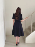 Rocha Tweed Ribbon Short Sleeve Flare One Piece