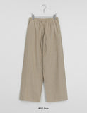 [unisex] Mubone Summer Stripe Linen Banding Wide Pants