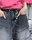 Kaid Unbalance Bermuda Denim Pants