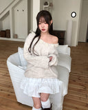 Amuse Lace Ribbon Tiered Culottes