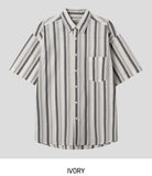 Rose Stripe Overfit Short Sleeve Shirt