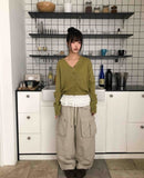 Hunin Basic V-Neck Knit Cardigan