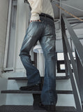 Deca two-line flare denim pants