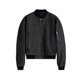 Overfit Washed Leather Bomber Jumper