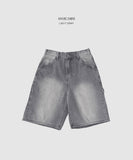 Carpenter Bermuda Knee Length Banding Denim Shorts