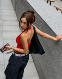 Cheek Shirring Glam Halter Sleeveless