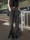 Camo Long Slim Flare Pants