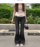 Cooling Hip Padded Low-Rise Stretch Summer Bootcut Denim Pants
