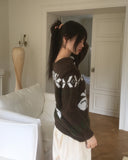 Rowin Rabbit Nordic Brush Fur Round Knit