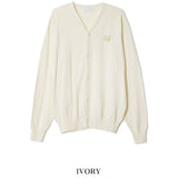 City embroidery V-neck cardigan