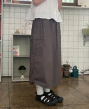Kebu Nylon Cargo Banding Long Skirt