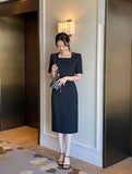 Evian Square Short Sleeve Tweed Two-Piece One Piece