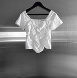 Lear Square Shirring Blouse
