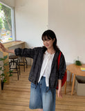 Melyu Wrinkle Summer Check Hood Shirt