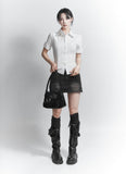 Side zipper mini skirt