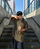 Color scheme stripe collar tee