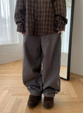 Charne Herringbone Wide Cotton Pants