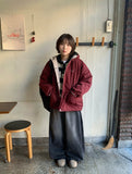 Corelli Button Stripe Hood Knit