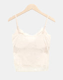 Dina Lace Ribbon Adjustable Cap Sleeveless Top