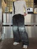 Fiction paint washing denim pants
