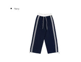Deumyo Color Matching Track Nylon Banding Wide Pants