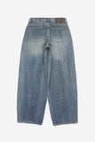 Falling low rise wide denim pants