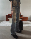 Summer Cool Oil Washed Flare Denim Pants