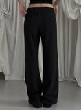 [mnem] patch straight sweatpants
