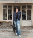 Rings Curved Wide Denim Pants