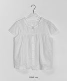 Butter Frill Shirring Short Sleeve Blouse