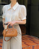 Seri Puff Collar Short Sleeve Blouse