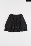 Tiered eyelet flare skirt