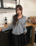 Soy Striped V-Neck Knit
