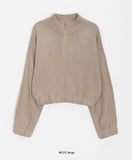 Kenfeed Cropped Knit Zip-Up Cardigan