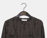 Kakon Damage Interseasonal Shirring Round Long Sleeve T-Shirt