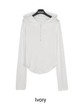 Mic Button Hooded T-Shirt