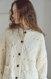 Openwork Round Knit Cardigan