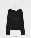 Reposs Lettering Printing Long Sleeve Tee