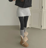 Dia Embroidered Hole Point Thick Span Winter Cotton Stockings