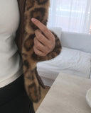 Rotel Leopard Hopi Fur Contrast Corduroy Jacket